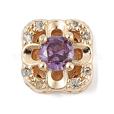 Латунные микро проложить кубического циркония бусы KK-K297-33G-02-1