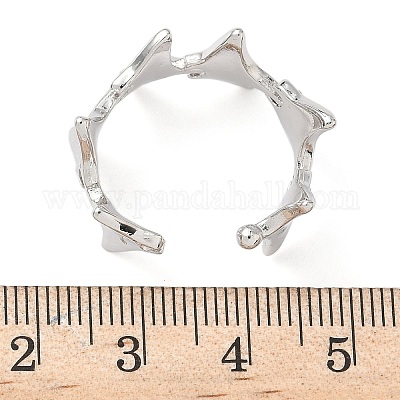 Латунь манжеты кольца RJEW-H256-22P-1