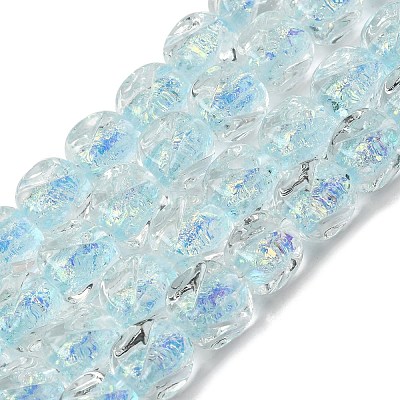 Нити из фольгированных бусин лэмпворк ручной работы FOIL-C002-01F-1