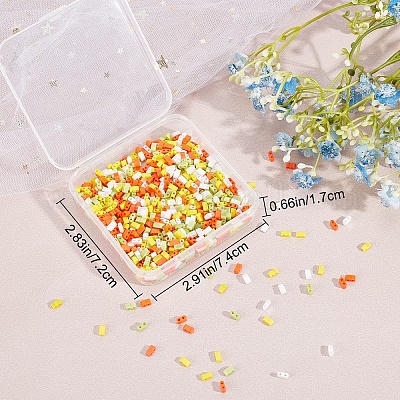 800шт 4 цвета 2-дырочные стеклянные бусины SEED-CN0001-04-1