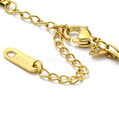 Двухслойный браслет из нескольких рядов с цепочками панцирного и елочного плетения из нержавеющей стали 304 BJEW-K235-01G-1