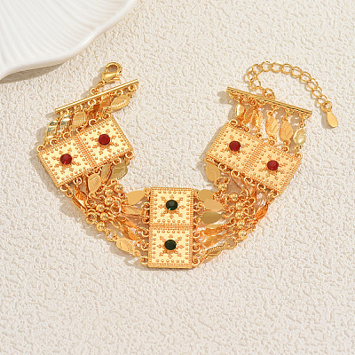 Винтажные многорядные браслеты из сплава с микропаве из кубических цирконий FM7028-1