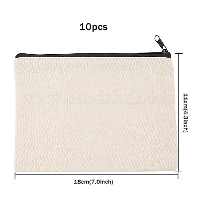 Wholesale GORGECRAFT 10 Pack Canvas Zipper Bags DIY Craft Blank