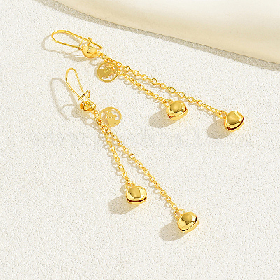 Модные серьги-кольца с подвеской в виде шара из латуни с кисточками DH2211-1