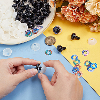 40 шт. полукруглые кукольные глаза из АБС-пластика DIY-PH0023-02A-1