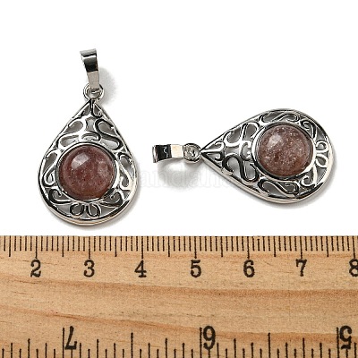 Натуральные кварцевые подвески из клубники G-Q158-05P-09-1