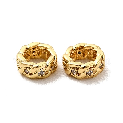 Реечное покрытие латунь микро паве кубический цирконий европейские бусины KK-C010-27-1