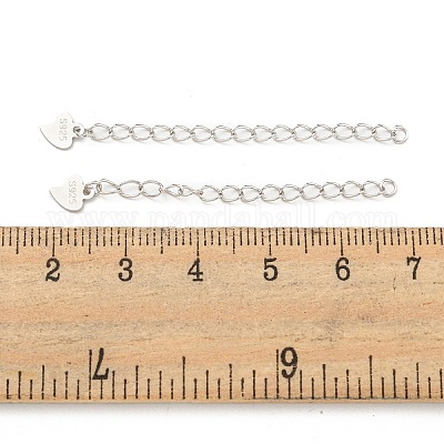 925 удлинитель цепочки из стерлингового серебра с родиевым покрытием STER-C005-01P-1