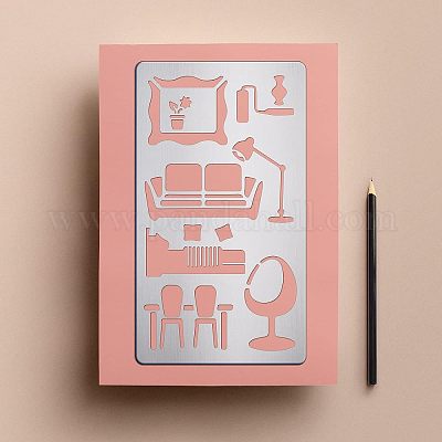 2шт 2 трафарета для резки из нержавеющей стали 304 DIY-FG0001-97-1