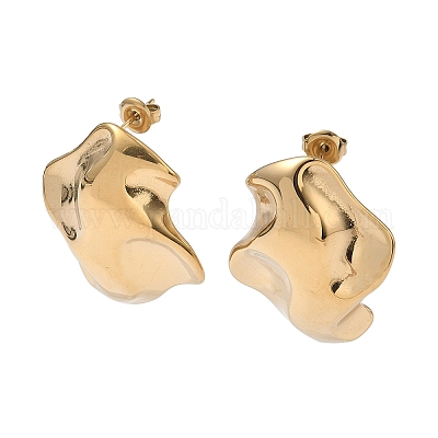 Серьги-гвоздики из нержавеющей стали 304 EJEW-K268-73G-1