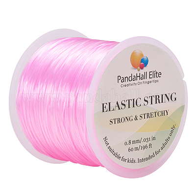 Bracciale di fili di poliestere da 0.8 mm di filo elastico rosa  elasticizzato che borda corde di perline, circa 60m rotolo