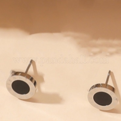 Плоские круглые серьги-гвоздики из нержавеющей стали 304 FS-WGD711C-08-1