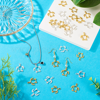 40 шт. подвески из двухцветного сплава с открытой задней частью FIND-CD0001-05-1