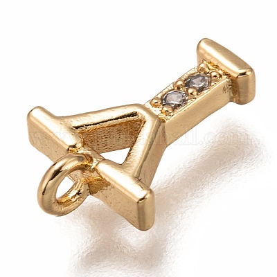 Латунные микропаве прозрачные кубические циркониевые подвески ZIRC-B002-39G-Y-1