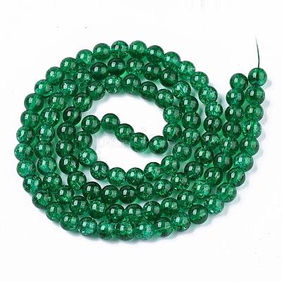 Выпечки окрашены прозрачным потрескивание Стекловолокна круглый шарик DGLA-Q018-8mm-48-1