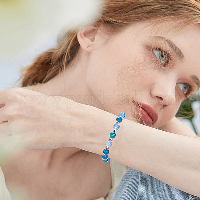 90 шт. 9-х цветные бусины из натурального доломита&nbsp;G-NB0003-21-1