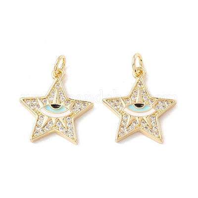 Латунные микропаве прозрачные подвески с фианитом ZIRC-P098-04G-02-1