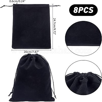 8 шт. прямоугольные черные бархатные мешочки TP-NB0001-31-1