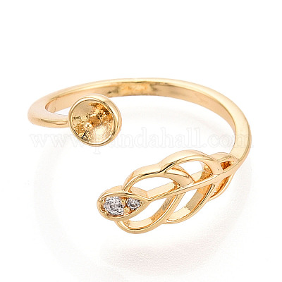 Закрепка колец для чашек из листовой латуни с микропаве из кубического циркония KK-N274-07G-1