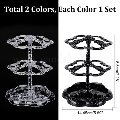 2 набор из 2-х цветных 2-уровневых 360-х вращающихся пластиковых органайзеров для ювелирных изделий EDIS-PH0001-88-1