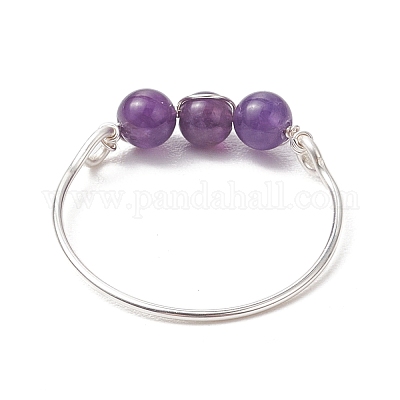 Круглые натуральные кольца с розовым кварцем RJEW-JR00850-01-1