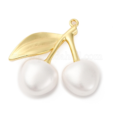 Подвески из латуни и пластика вишни KK-I276-18G-1