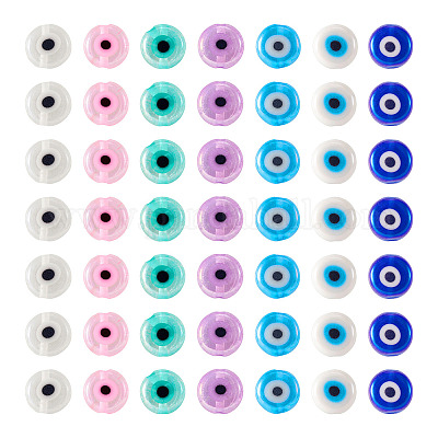 175шт 7 цвета ручной работы сглаз бусины лэмпворк EGLA-TA0001-32-1