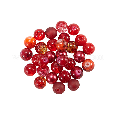 200шт 10 стиля diy наборы стеклянных круглых бусин DIY-CJ0001-97-1