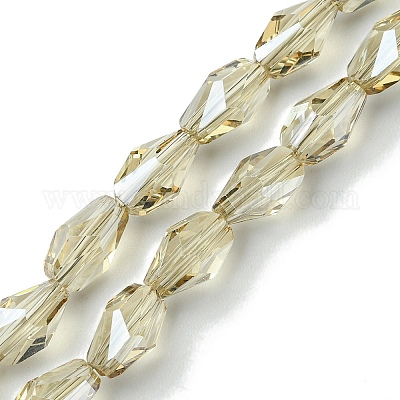 Прозрачные стеклянные бусины гальваническим пряди GLAA-K064-03B-PL01-1