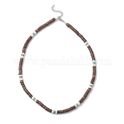 Ожерелья из натурального кокоса heishi NJEW-JN05308-01-1