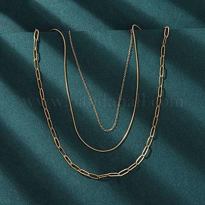 Цепочка-скрепка из нержавеющей стали 304 NJEW-T016-18G-1