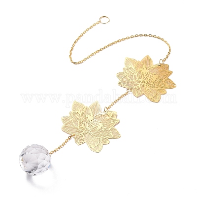 Кулон в виде ловца солнца из граненого стекла AJEW-A037-07G-1