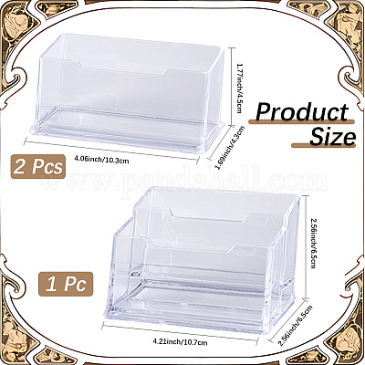 3шт 2 стиля пластиковый держатель для визиток AJEW-CP0006-02-1