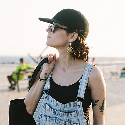 12 пара двухцветных стеклянных пустых сережек с куполом EJEW-AB00020-1