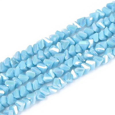 Гальванические непрозрачные стеклянные бусины GLAA-N022-4mm-18-1