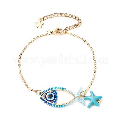 Стекло бисер ссылаются браслеты BJEW-MZ00152-1