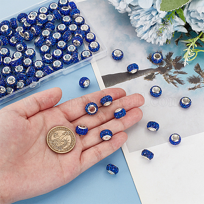 100шт полимерная глина со стразами европейские бусины RB-PH0001-54B-1
