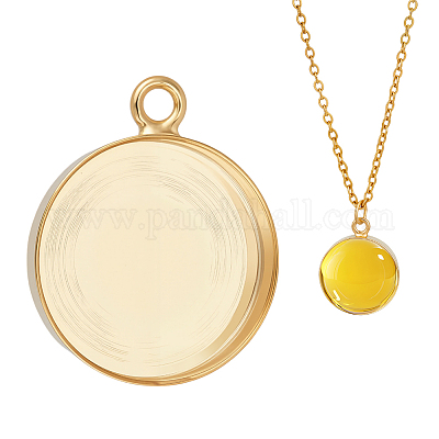 1 шт. 925 плоских круглых подвески из стерлингового серебра с оправой в виде кабошона STER-BC0003-40G-1