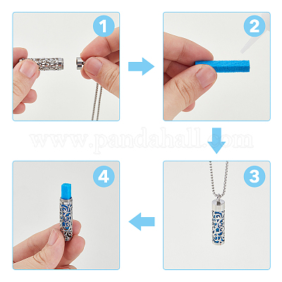 2 комплект из 2 стилей ожерелий с подвесками в виде полых флаконов духов NJEW-FI0001-64-1