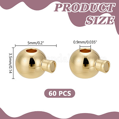 60шт латунные обжимные бусины KK-HY0004-18-1