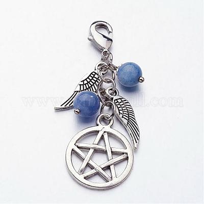 Кулоны с натуральными драгоценными камнями в тибетском стиле HJEW-JM00222-1