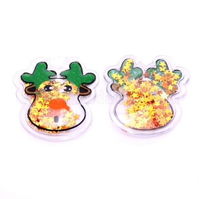 ПВХ пластик с пластиковыми кабошонами с пайетками KY-CJC0004-07-1