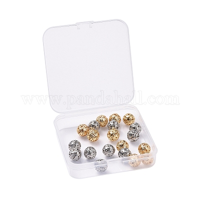 20Pcs 2 Colors Brass Filigree Beads, Filigree Ball, Round, Platinum &  Golden, 10mm, Hole: 1.5mm, 10pcs/color