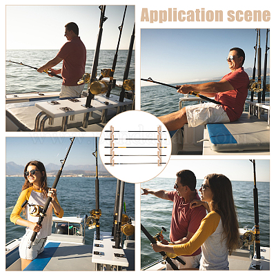 5-уровневые настенные бамбуковые подставки для удочек ODIS-WH0025-256-1