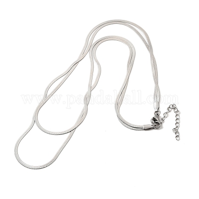 Ожерелья из двух цепочек с плоской цепочкой-змейкой из нержавеющей стали 304 NJEW-Q039-01P-1