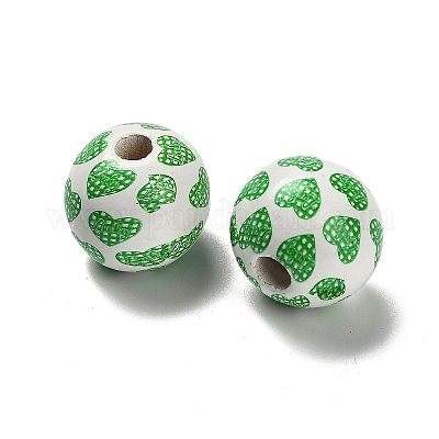 Серия ко дню святого патрика печатные деревянные европейские бусины схима WOOD-V002-01J-1