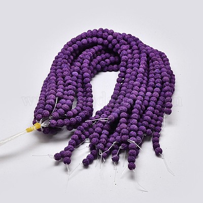 Круглые бусины из натурального камня лавы G-I124-8mm-08-1