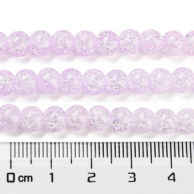 Окрашенного распылением треск стеклянные бусы нити DGLA-C002-6mm-03-1