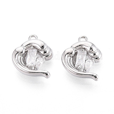 Латунные микропаве прозрачные кубические циркониевые подвески KK-N267-18P-1