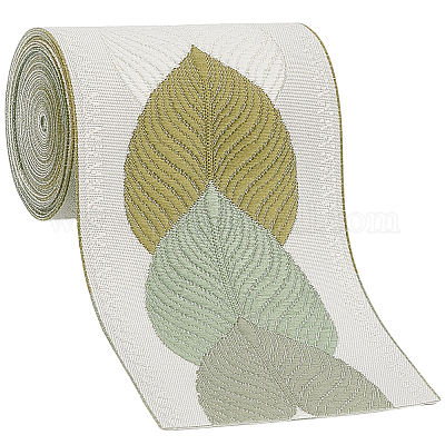 3 м полиэстеровая жаккардовая лента в виде листьев для аксессуаров одежды OCOR-CY0002-12B-1